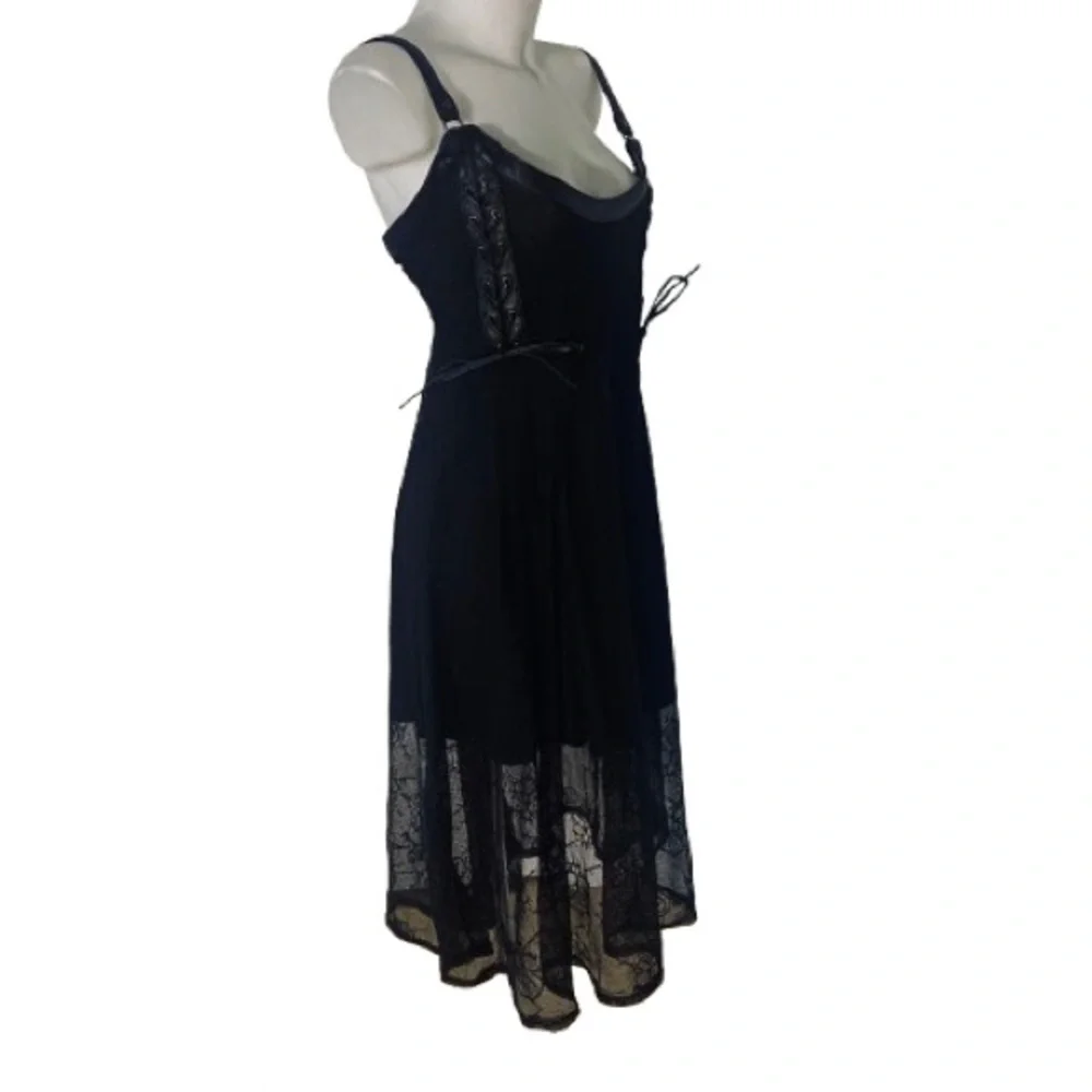 Killstar Anne Arkist Black Skull Lace Midi Goth Sleeveless Dress XL NWT - Picture 5 of 16